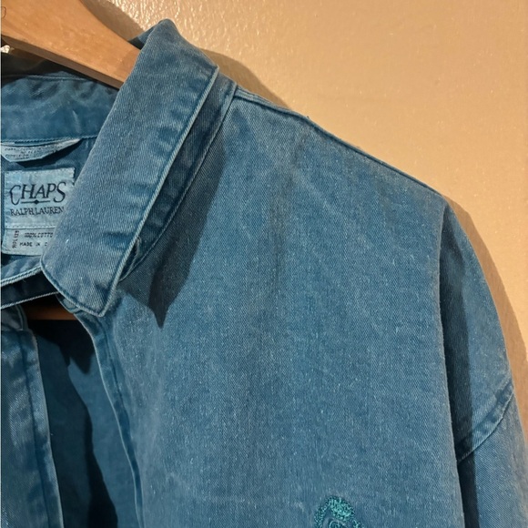 Ralph Lauren CHAPS vintage  bomber swing top baby blue jean zipup jack… - Picture 9 of 9